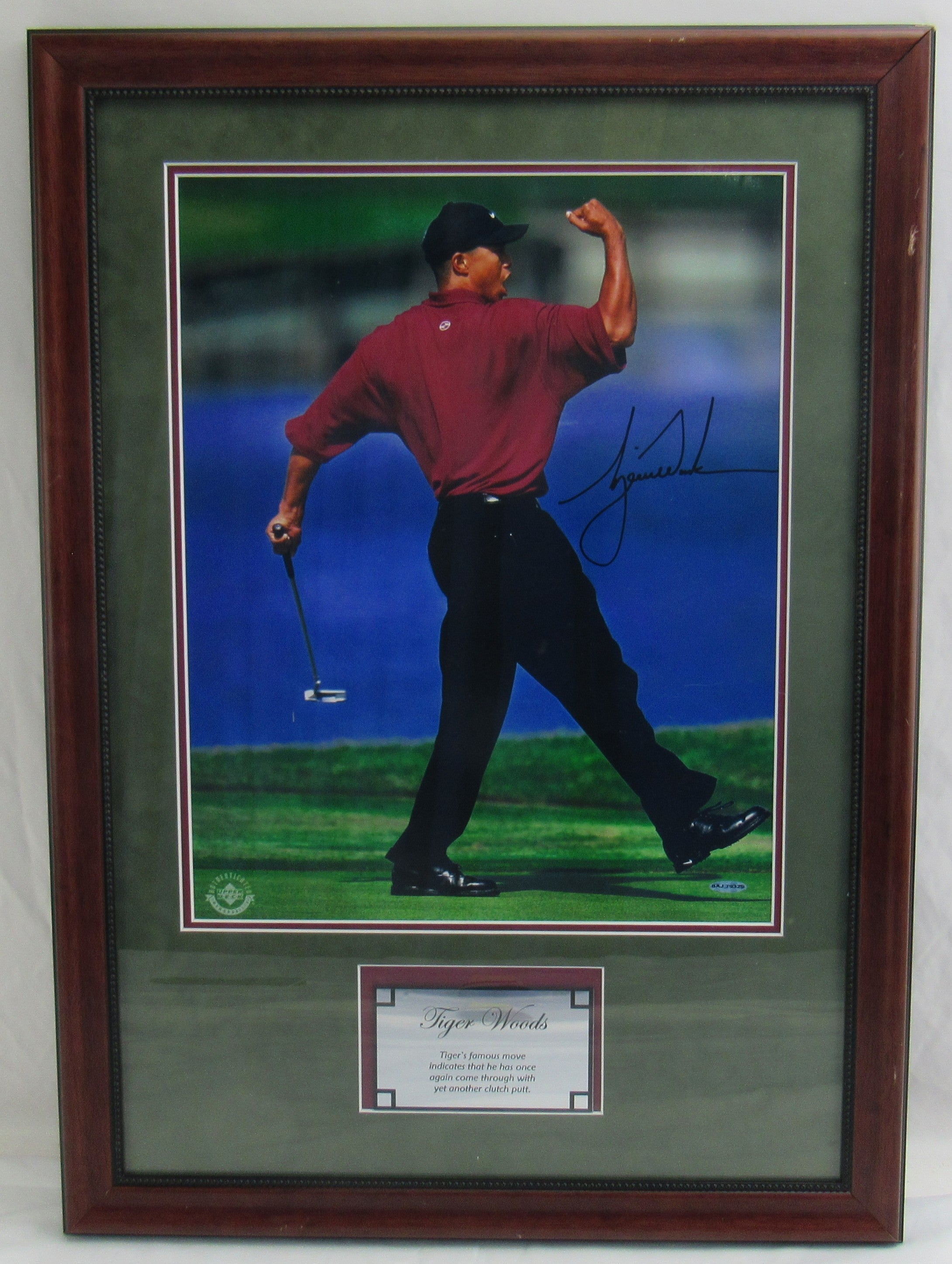 Tiger Woods Signed Framed Photo Upper Deck Holo 16x20